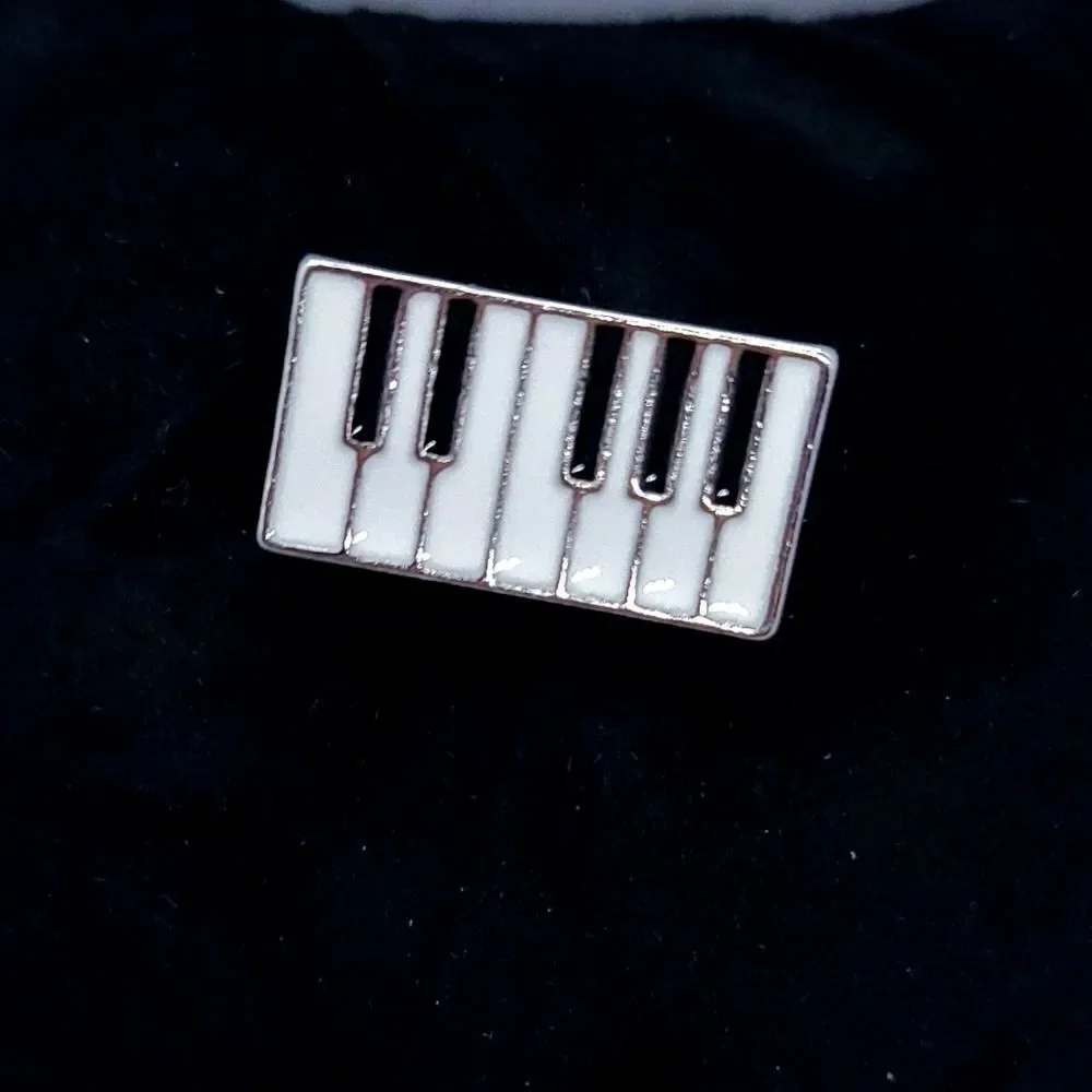Piano Key Silver Cufflinks Tuxedo Formal Shaped Cuff Links Musician Band NWT Men